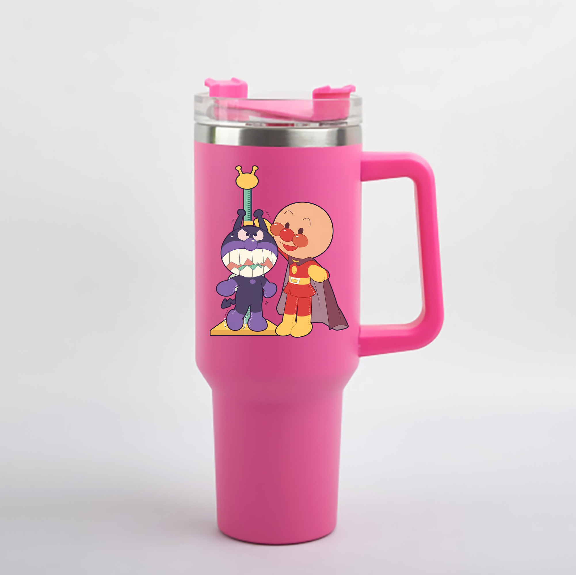 （画像用） アンパンマン Anpanman 1200mL車用タンブラー - クリスタルステッカー（プラスチックストロー付き）